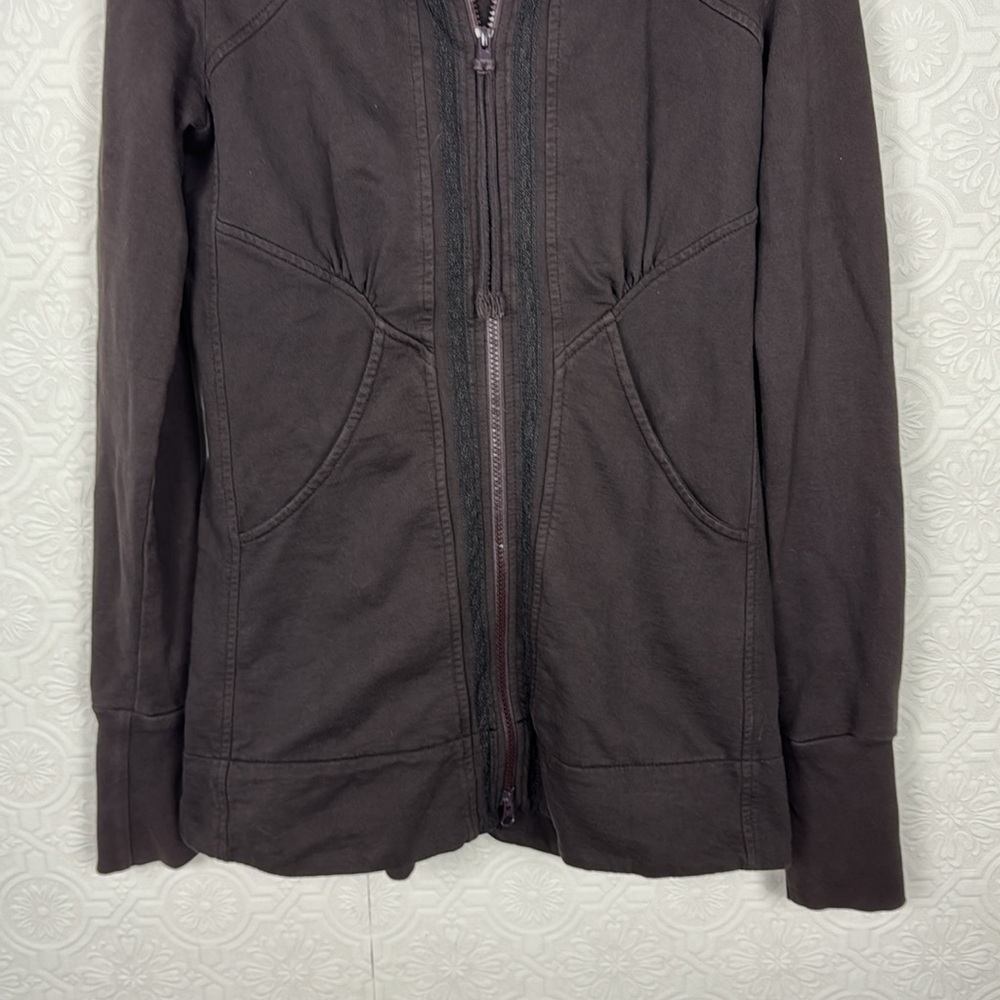 Prairie Underground Organic Cotton Hoodie Jacket Dark Brown Size Small Earthy - Picture 4 of 9